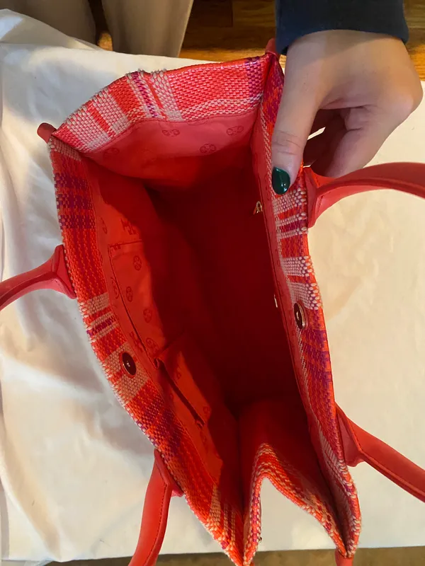 Tory Burch Pink Plaid Tote - Image 4