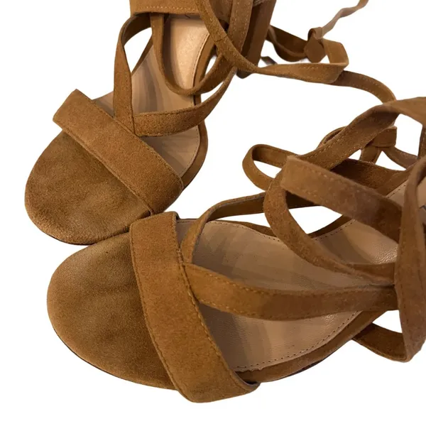 Antonio Melani Cognac Suede Lace Up Block Heeled Sandals‎ 6.5 - Image 10