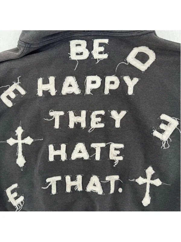 Eternally Devine Hoodie Sweatshirt Distressed Religious Cross Novelty Grunge - Image 5