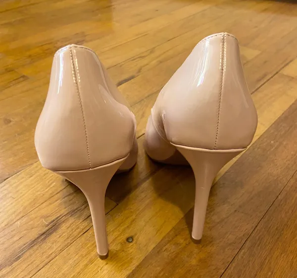 nude beige pointed toe stiletto heels - Image 6