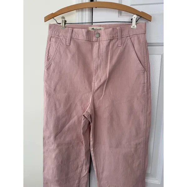 Madewell Classic Straight‎ Leg Pants Rose Pink Cotton Size 27 - Image 2