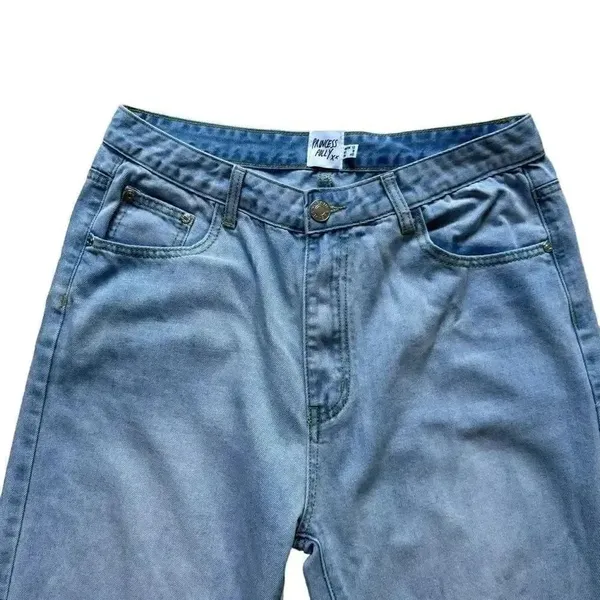 Princess Poly Blue Denim cotton High waisted Y2K Jeans SZ 8 #1859 - Image 2