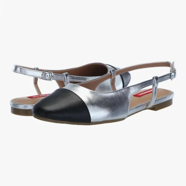 UNIONBAY Women's Cassidy Ballet Slingback Flat silver black Shoes Size 9 NIB - Image 2