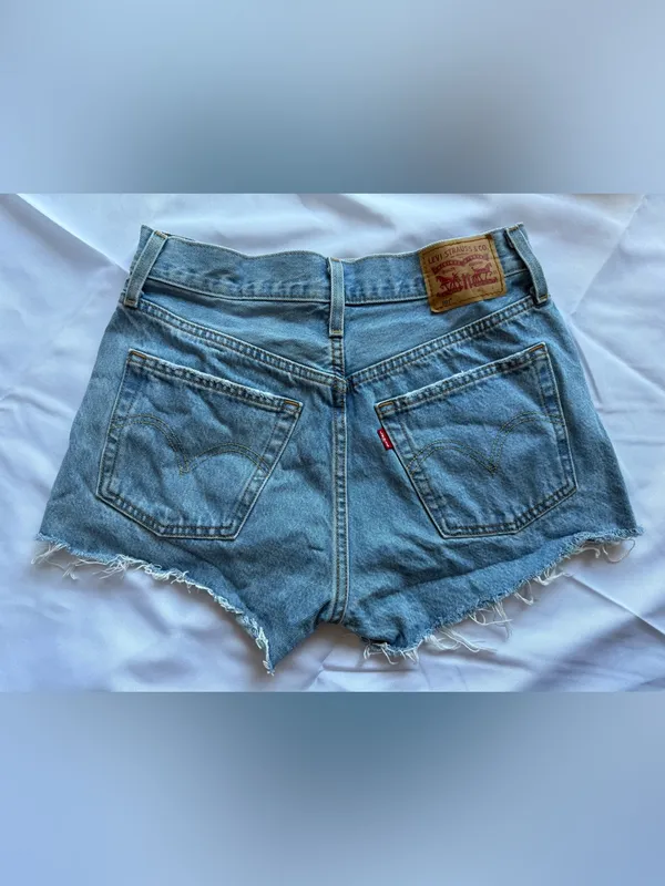 Levi's 501 Original Fit High Rise Denim Shorts Size 27 - Image 5