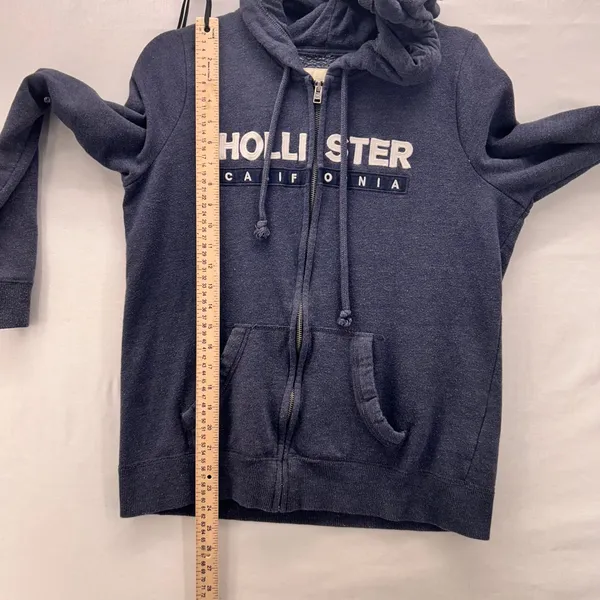 Hollister Fleece Lined‎ Hoodie Blue Large - Image 15