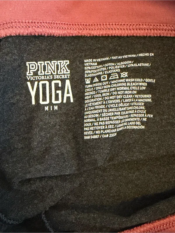 Victoria’s Secret PINK Yoga Leggings Women’s M Gray Pink Logo Drawstring - Image 4