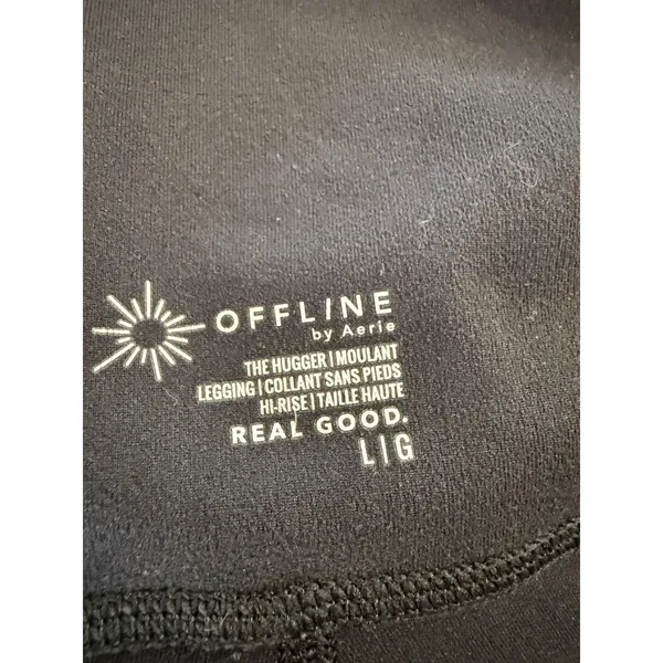 OFFLINE by Aerie The Hugger High Rise Leggings Black Large L Pocket Real‎ Good - Image 6