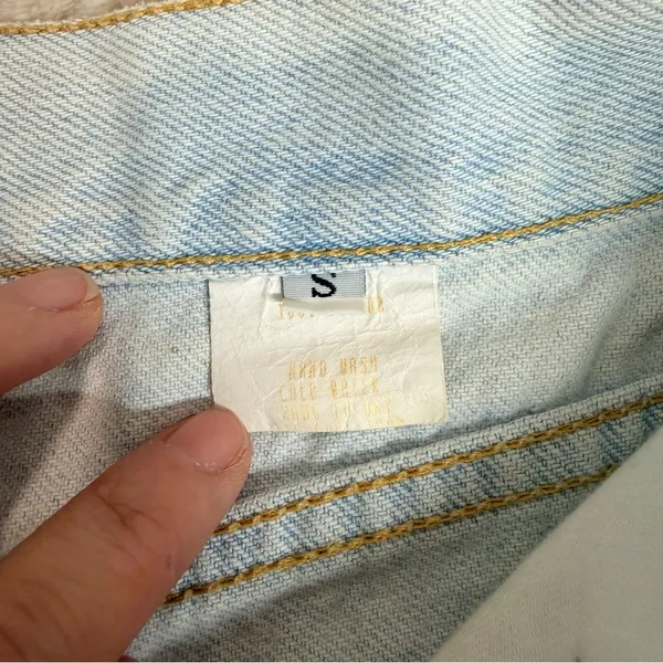 Vintage Paris Blues Womens S Light‎ Blue whimsical Jean Shorts Floral Rosettes - Image 10