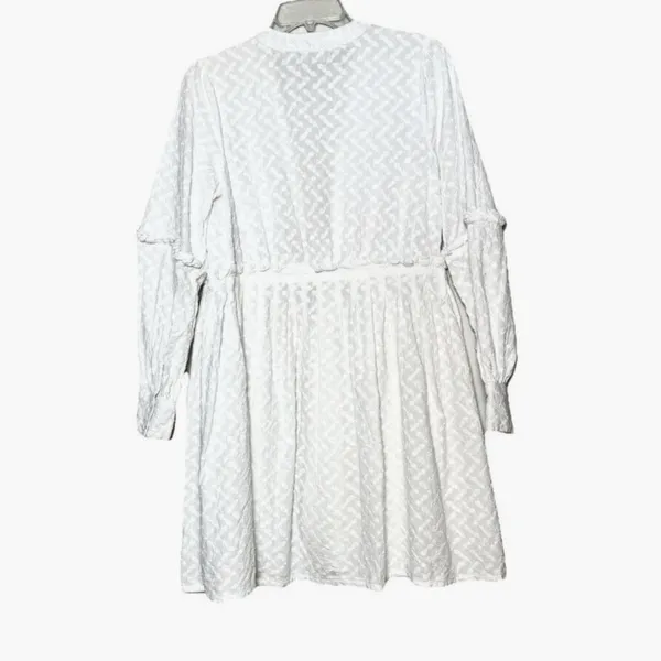 Antonio Melani 100% Cotton Lace Swim Cover Up Dress White Boho Tunic Size M - Image 4
