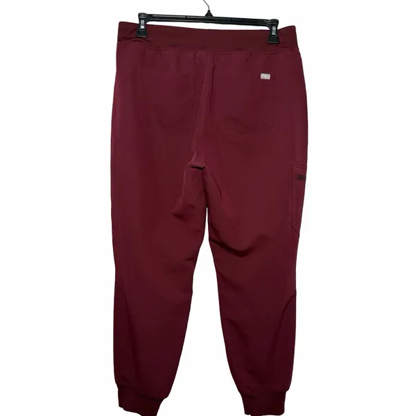 FIGS Zamora Jogger Scrub Pants XL Burgundy Wine High Waist Stretch Medical - Image 3