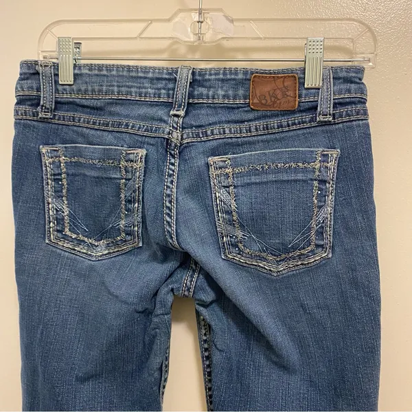 BKE Womens Jeans 28x29 Waist 28” Sabrina Mid Rise Boot Cut Dark Blue Wash Denim - Image 2