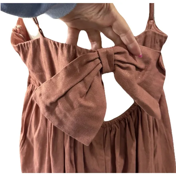 Altar'd State Women's Metallic Copper Tie Back Mini Dress size XXL NWT - Image 11