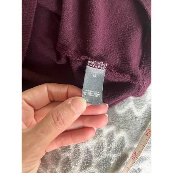 Aerie Real Soft Ribbed Turtleneck Tee Small Burgundy Maroon Preppy Minimalist - Image 7