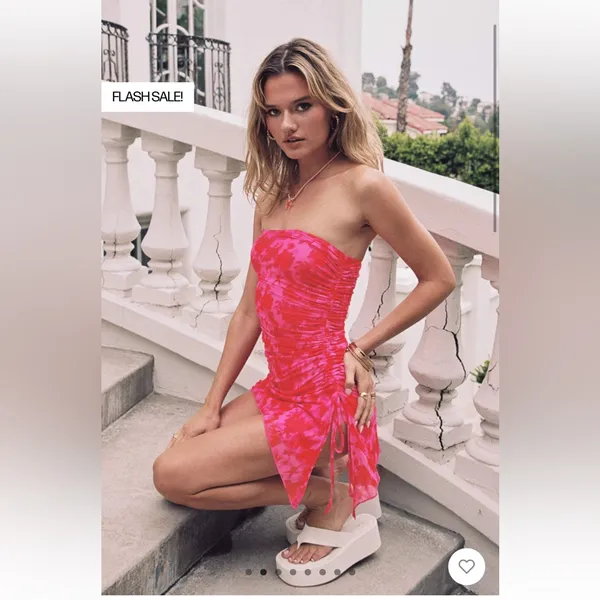 Princess Polly Donelli Pink Floral mini dress size 2 NWT - Image 2
