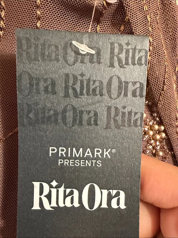 Primark Rita Ora Taupe Beaded Halter Top and Skirt Set - Image 6