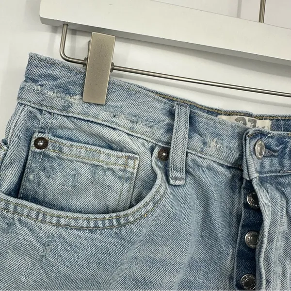 Free People Boho Shorts Size 27 Distressed Button Fly Summer Festival - Image 4