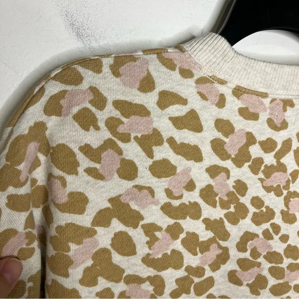 Aerie leopard print sweatshirt side slits women’s size small casual‎ athleisure - Image 7