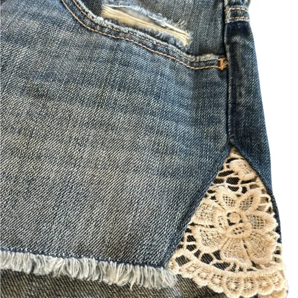 Hollister Lowrise Short Short Sz 15/32 Crochet Trim Fringe Hem 100% Cotton NWT - Image 3