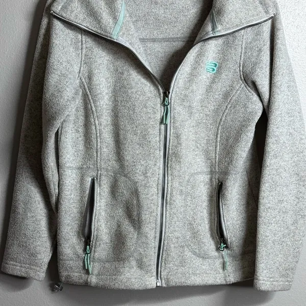 New Balance Women Gray Full Zip Sweater Jacket size petite‎ Small. - Image 3