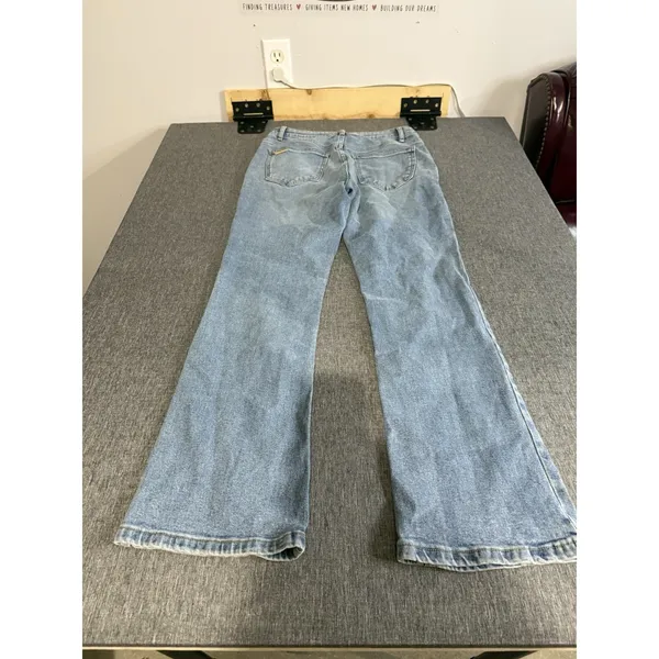 Michael Kors Women's Bootcut Light Wash Blue Denim Jeans Stretch Mid Rise Sz 6 - Image 15