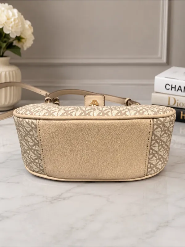 Anne Klein Bag Purse Crossbody Beige Monogram Pattern New With Tags - Image 5