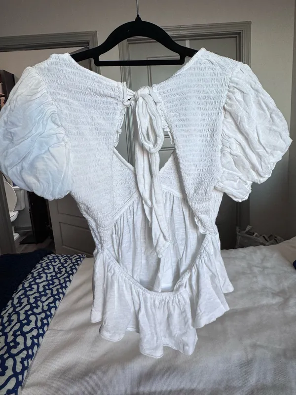 White Ruffle Free People Top - Image 2