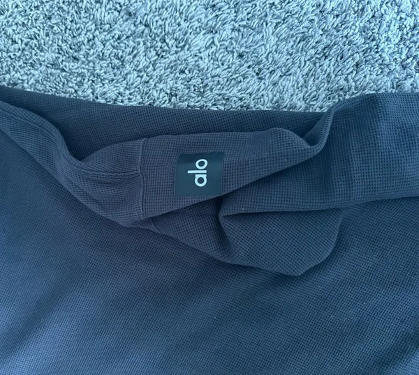 ALO Yoga Black Waffle Knit Crew Tee - Image 7