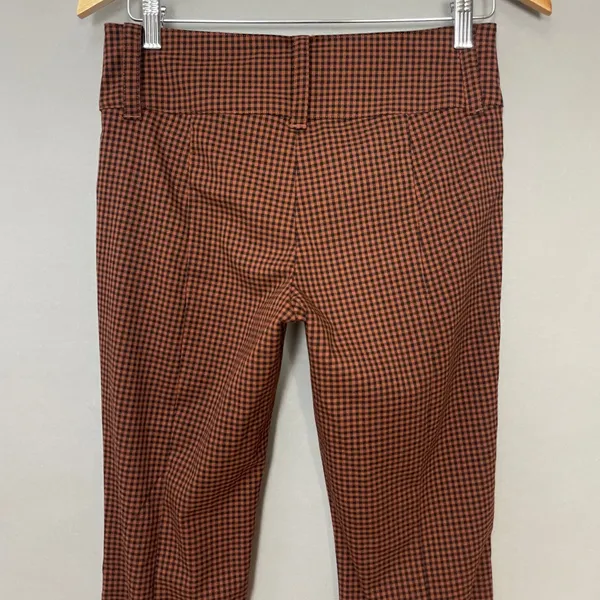 Urban Outfitters Pants‎ Gingham Plaid Black Brown Flared Leg Size 2 Preppy Retro - Image 8