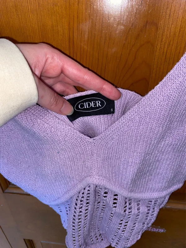 Cider Light Purple Lilac Knit Crop Tank - Image 3