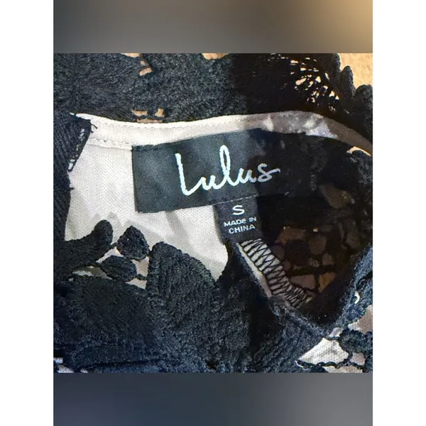 NWT Lulus Women’s Bold Love Black and Nude Lace Bodycon Midi Dress Size Small - Image 7