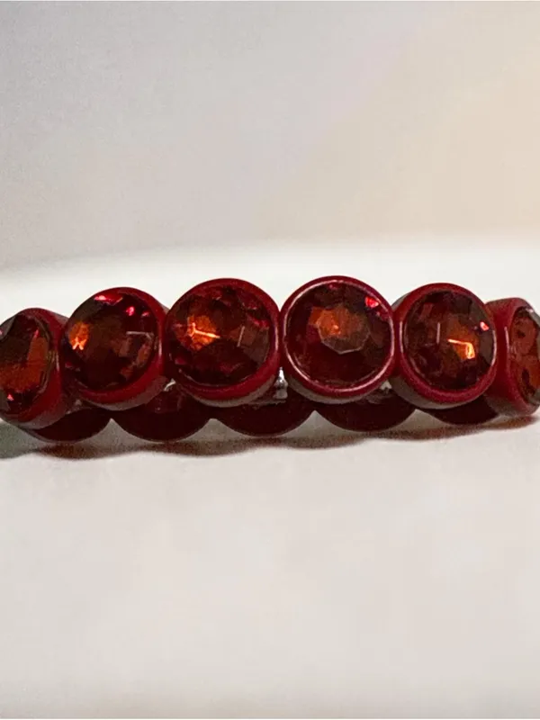Unbranded Red Rhinestone Stretch Bracelet Fashion Jewelry New - Image 2