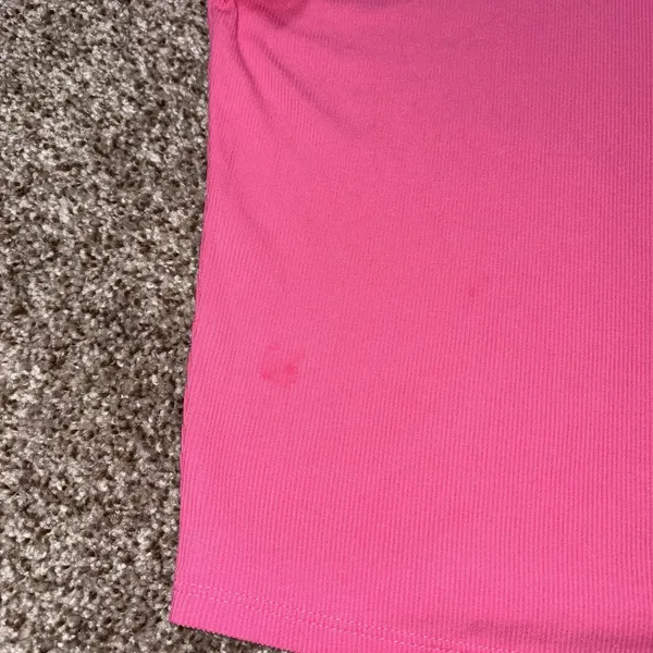 Athleta Women's Solid Pink Crew Neck Stretch Knit Tee Gym Training Size L - Image 7