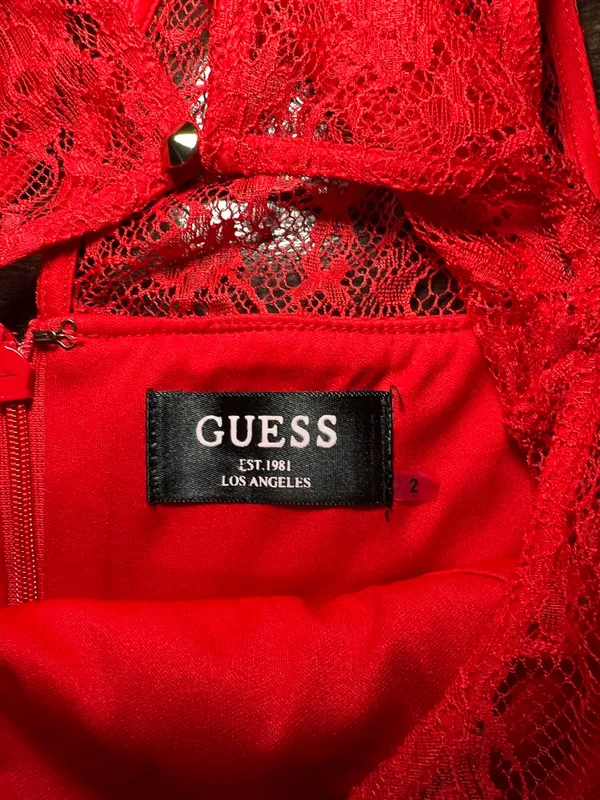 Guess Lace Red Dress Size 2 - Image 5