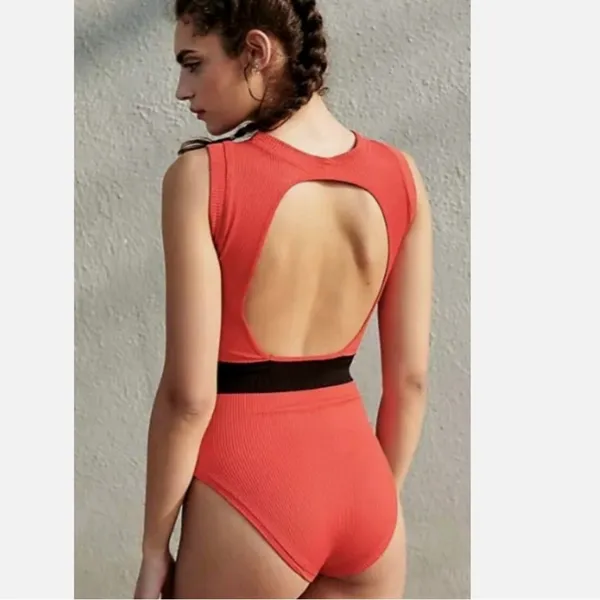 FP Movement by Free People Pink Bodysuit with Black Accents NWT - Image 6