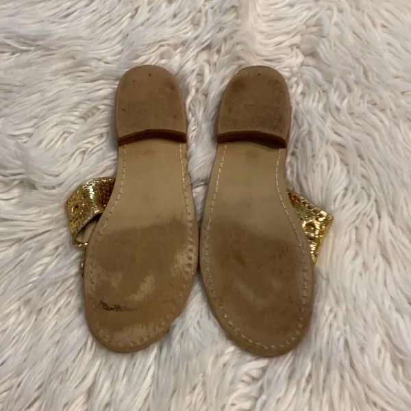 Jack Rogers Sandals size 7 M excellent condition color is gold - Image 10