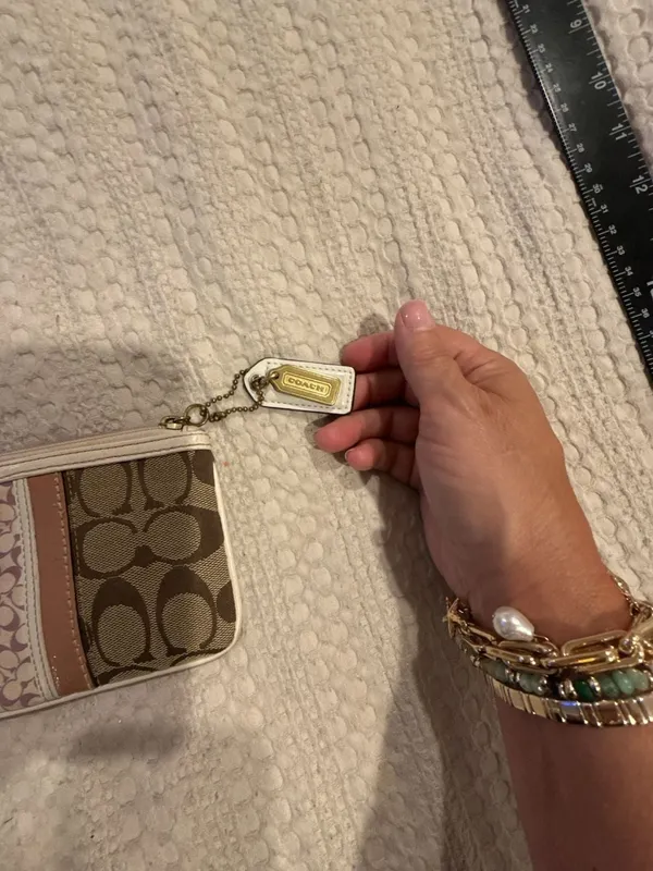 Coach Signature Canvas and Patent Leather Stripe Wristlet - Image 3