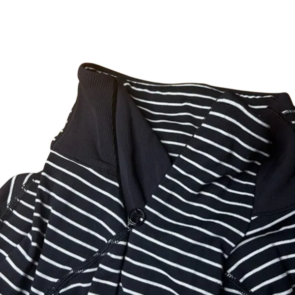 Lululemon Base Runner 1/2 Zip Jacket Size 4 Black White Stripe Rulu Running Top - Image 6