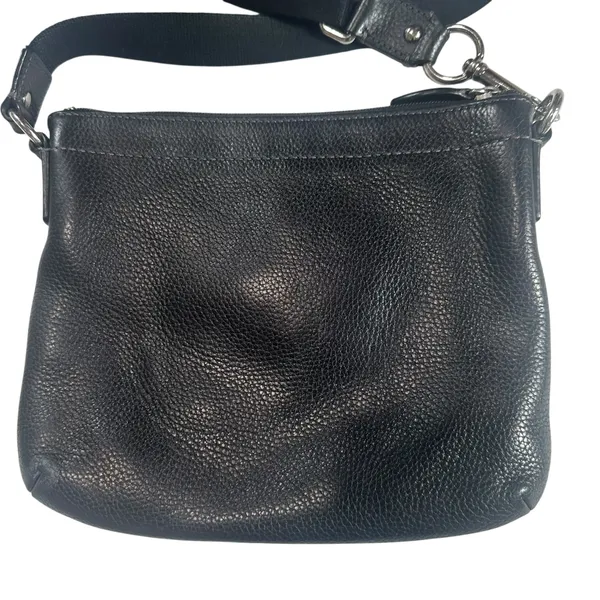 Coach Black Pebbled Leather Crossbody Turnlock Pocket Shoulder Bag Small - Image 4