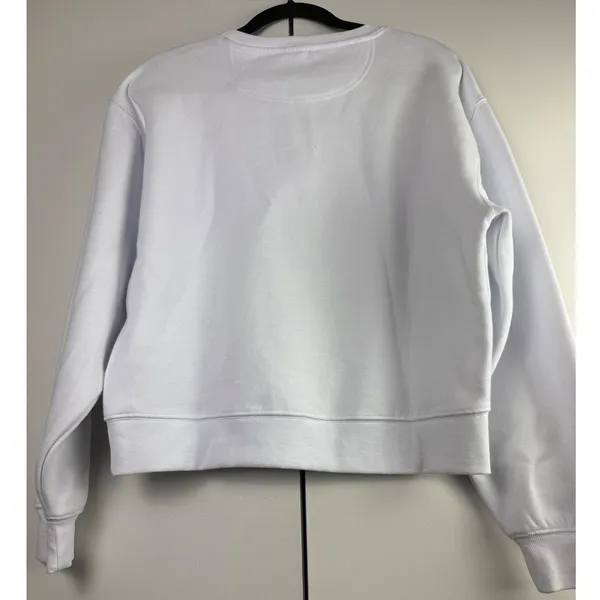 DKNY White Graphic Sweatshirt‎ Crewneck Pullover Streetwear Luxe NWT Med - Image 3