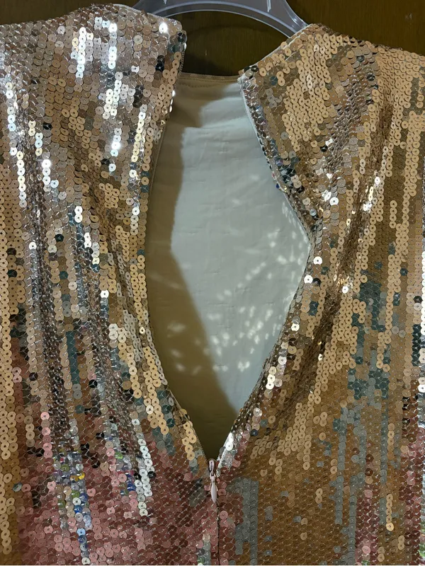 NWT Abercrombie & Fitch Paloma Gold Sequin Bodycon Mini Dress - Image 10