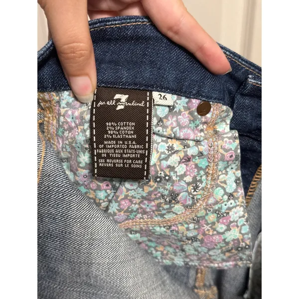 7 For All Mankind A Pocket Distressed Flare Jeans Destroyed Y2K Indie Sleaze - Image 5