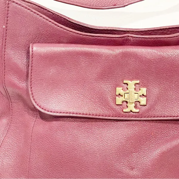 Tory Burch‎ Burgundy Mercer Slouchy Leather Hobo Bag - Image 2