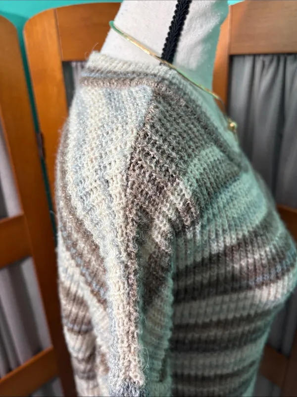 a.n.a Striped Crewneck Sweater in Brown, Cream, and Light Blue - Image 5