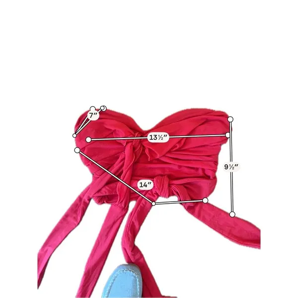 Majorelle red cropped tie front tube top M - Image 3