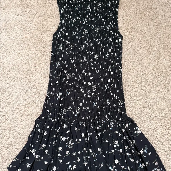 Lulus Sleeveless Black Floral Smocked Mini Dress - Image 3