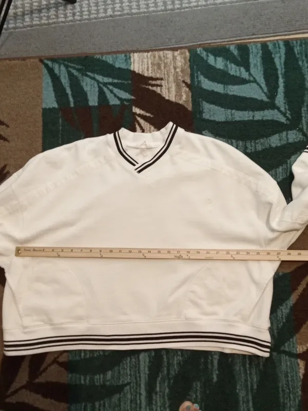 Free People Movement Cropped Pullover V Notch Ribbed Collar Oversized Womens - Image 8