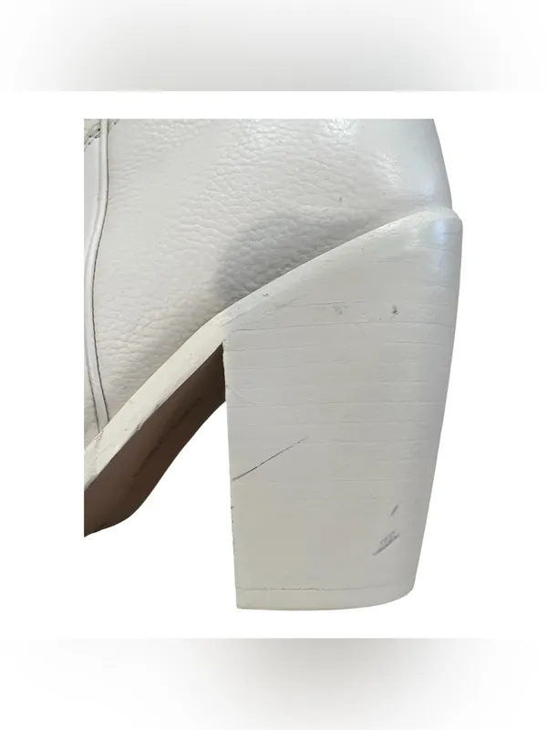 Vince Camuto Alisah Western Cowboy Boots Ivory Cream Leather Size 8.5M 39.5 NEW - Image 8