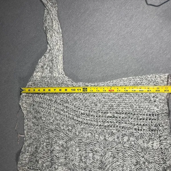 Free People Womans Small $95 Cable Knit Sweater Gray pegasus west end Pullover - Image 8