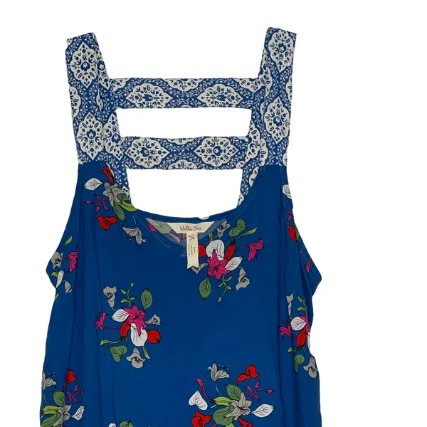 Matilda Jane Womens Dress Size Medium Blue With Colorful Floral Lined Rayon‎ - Image 2