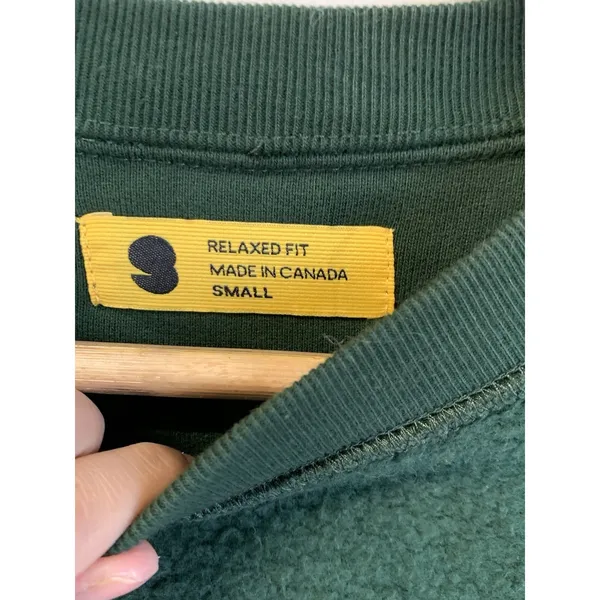 Peace Collective Women’s Crewneck Sweatshirt Made in Canada Green Size S - Image 3